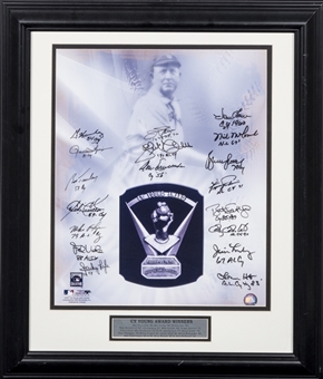 Cy Young Winners Multi-Signed Framed Photograh with 18 signatures (PSA/DNA)